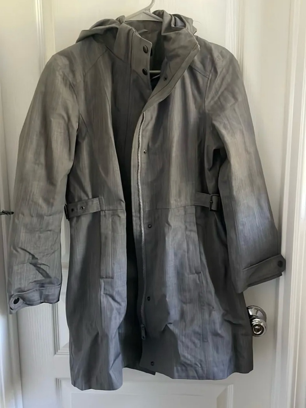 Kirkland Signature Hooded Trench Coat in Gray